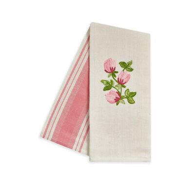 ROSELLINE - COOKING TOWEL EMBROIDERED TWO STRAWBERRIES