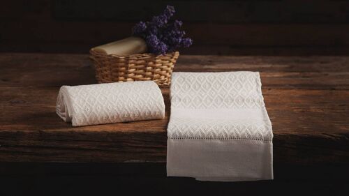 Asciugamano ospite margherite in lino e cotone