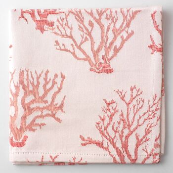 Serviette de table 100% coton - Coraux 1