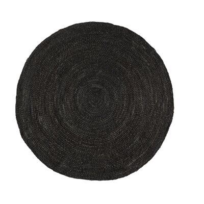 Rond jute vloerkleed Zwart/Antraciet 160cm