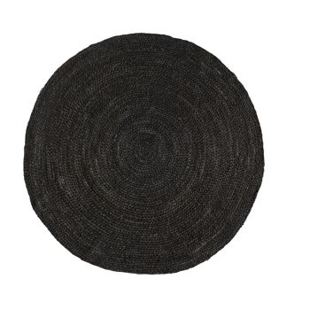 Tapis rond en jute Noir/Anthracite 200cm 1