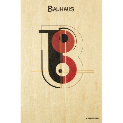 Wooden postcard- art bc bauhaus