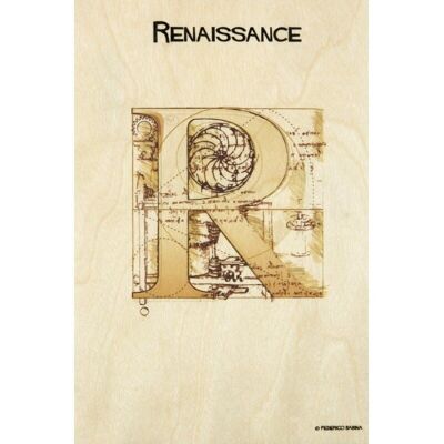 Wooden postcard- art bc renaissance