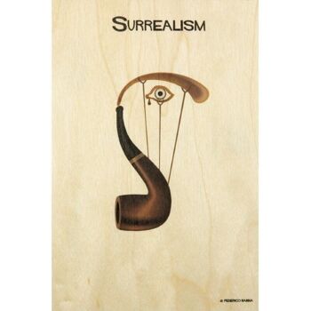 Carte postale en bois- art bc surrealism