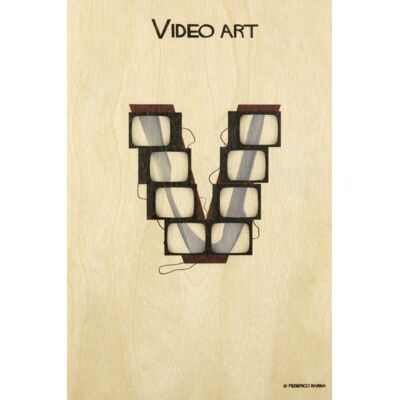 Carte postale en bois- art bc video art