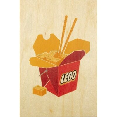 Postal de madera- marca mix lego