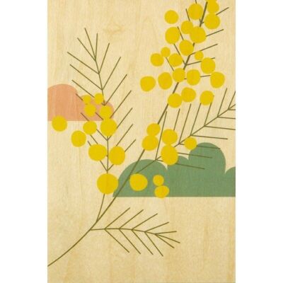 Wooden postcard- tea time mimosa