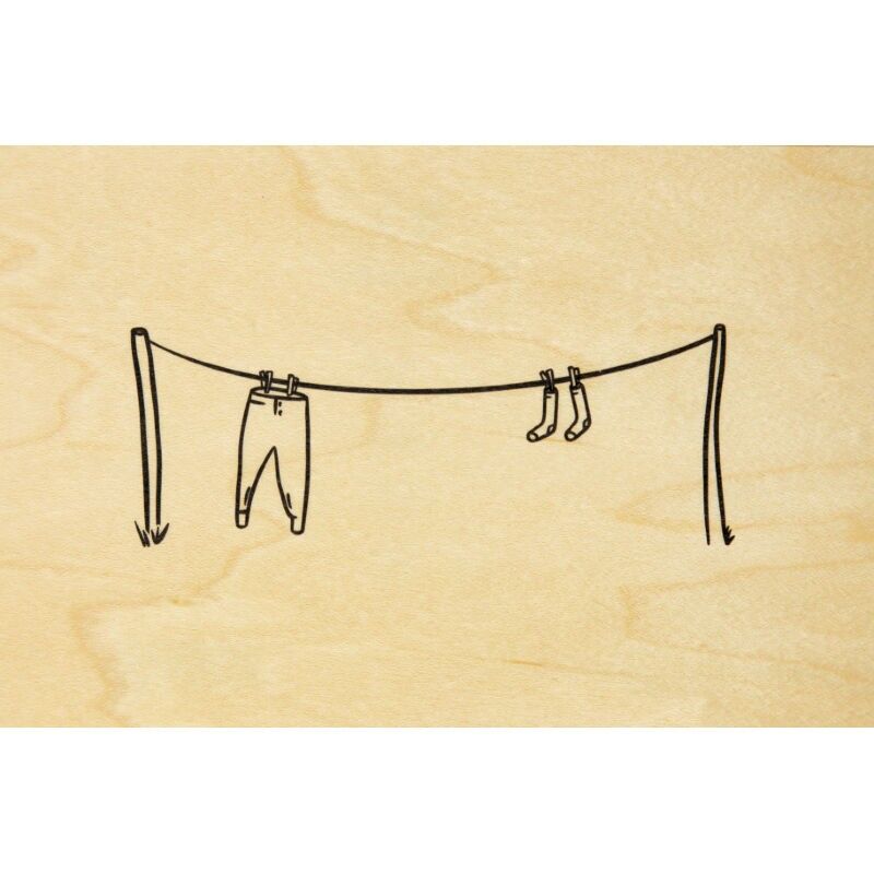 Cartolina di legno- legno + vestiti