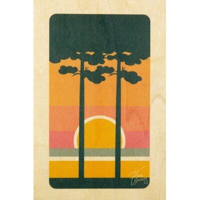 Carte postale en bois- landes forest