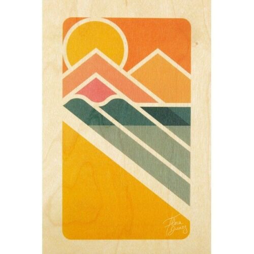 Carte postale en bois- landes left sun