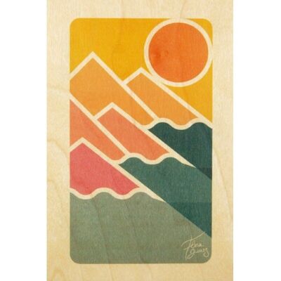 Cartolina di legno- brughiera giusto sole
