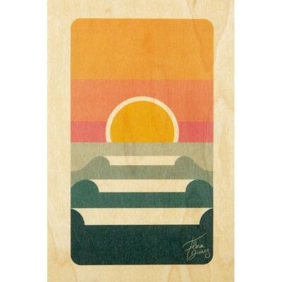 Cartolina in legno - Mori al tramonto