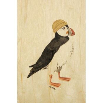 Carte postale en bois- winter scoter