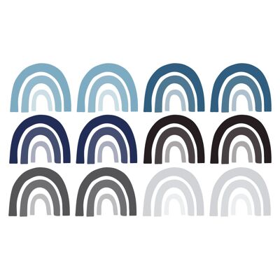 Blue and gray rainbows vinyl stickers