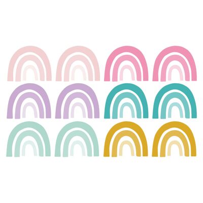 Stickers adesivi in vinile arcobaleni Rosa e Lilla