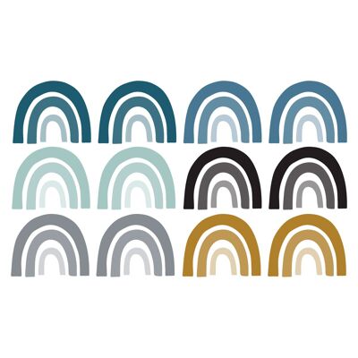 Stickers adesivi in vinile arcobaleni Blu e Senape