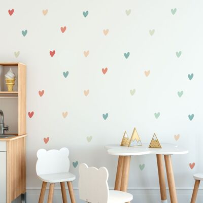 Peach and Mint hearts vinyl stickers