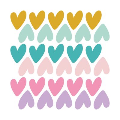 Pink and lilac hearts vinyl stickers