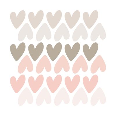 Pink and Taupe hearts vinyl stickers