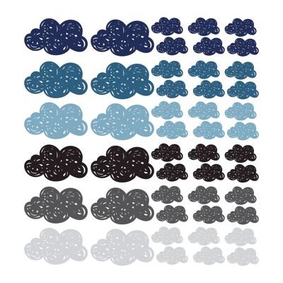 Autocollants en vinyle avec des nuages bleus et gris
