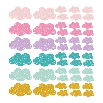 Stickers vinyle nuages roses et lilas