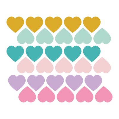 Pink and lilac hearts vinyl stickers