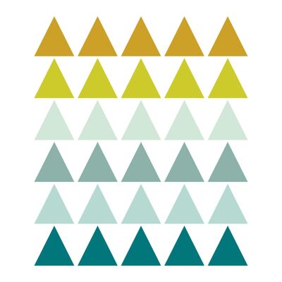Stickers Adesivi in Vinile Triangoli menta e senape