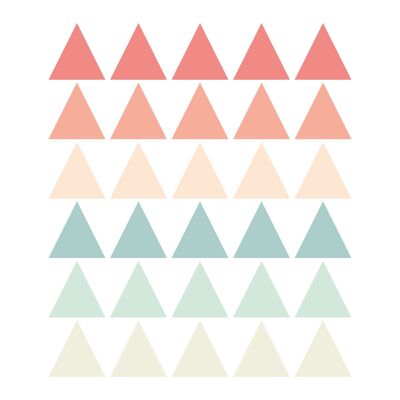 Vinyl Stickers Triangles peach and mint