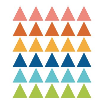 Autocollants en vinyle Triangles multicolores