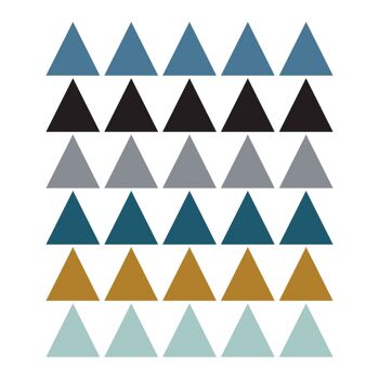 Vinyle Stickers Triangles bleu et moutarde 2