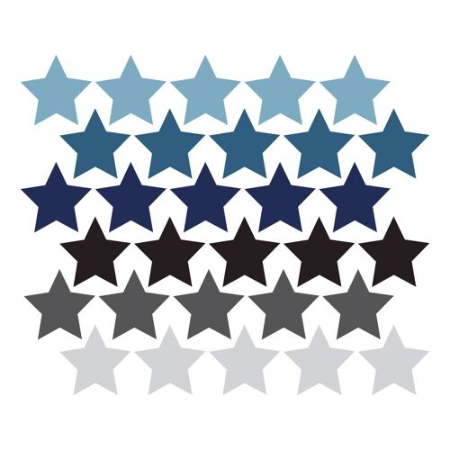 Stickers Adesivi in Vinile Stelle blu e grigio