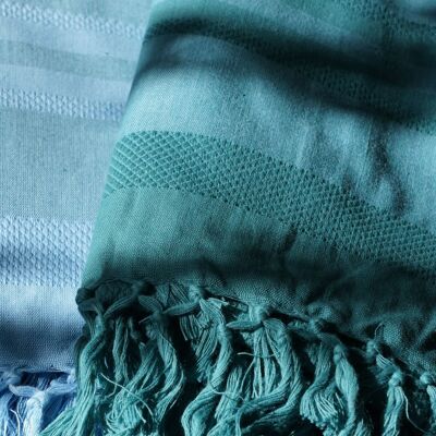 WOVEN FOUTA IN ORGANIC COTTON - GARDEN - ATLANTIC color