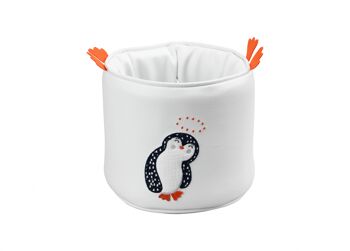 Corbeille de toilette ronde pingouin