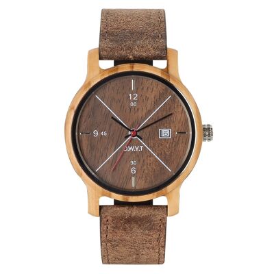 COME men's watch sepia brown (leather)