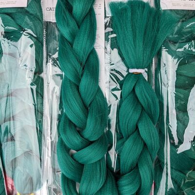 EMERALD GREEN ONE TONE BRAIDING HAIR 42 INCHES *LARGE PACK 165G
