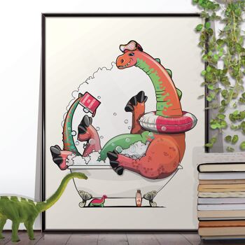 Baignoire Diplodocus Dinosaure Poster 1