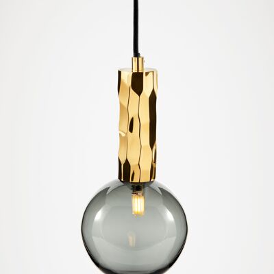 Kyoto Pendant light Brass with smoked glass