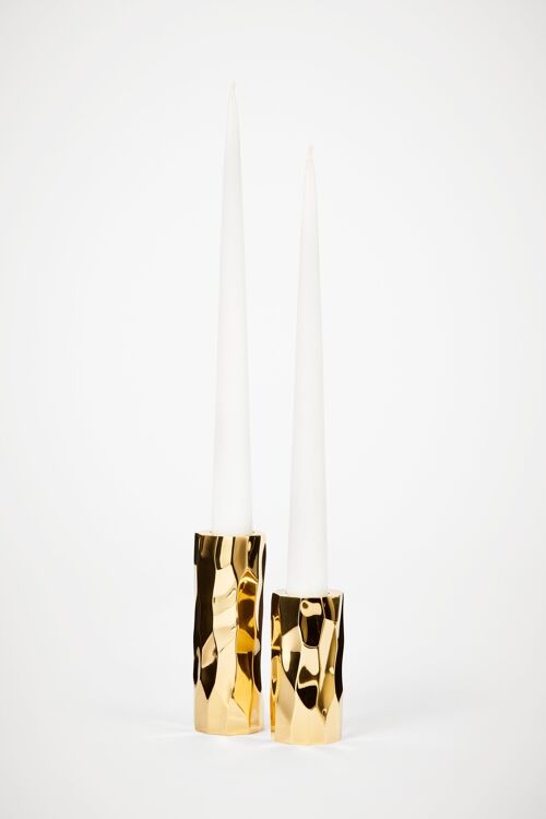Kyoto Brass candlesticks - White candles