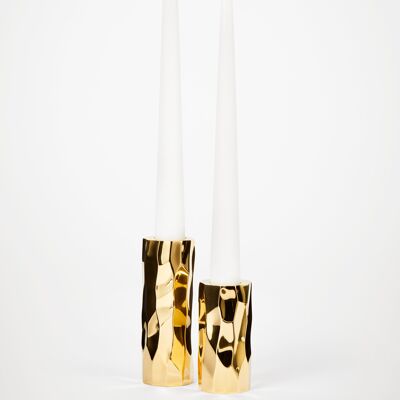 Kyoto Brass candlesticks - White candles