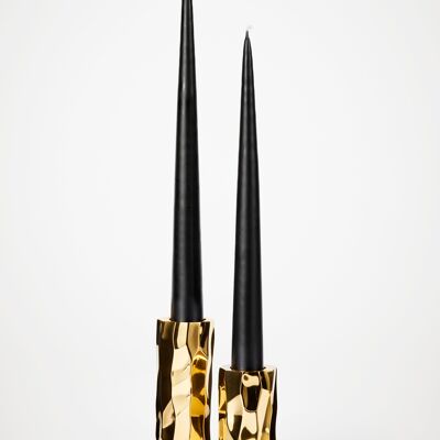 Kyoto Brass candlesticks - Black candles