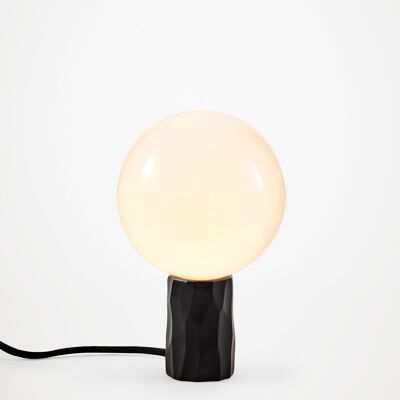 Kyoto Table lamp Black with white glass