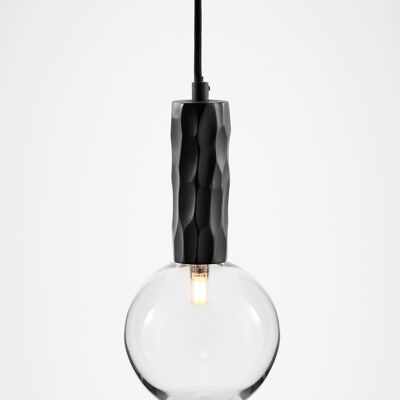 Kyoto Pendant light Black with clear glass