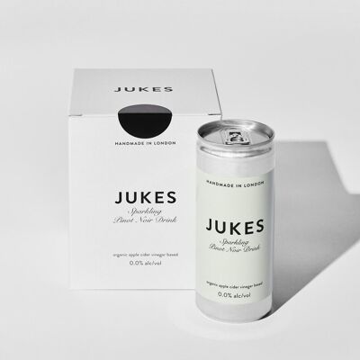 Jukes Sparkling Pinot Noir - Sparkling Cans - 0% Alcohol - Ready to Drink - Apple cider vinegar based - Pinot Noir flavour - 4 x 250ml cans in a box