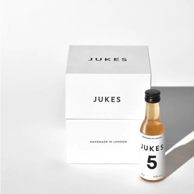 Jukes 5 - The Crisp White:  0% Alcohol, Apple cider Vinegar based, Mix with water, Citrus & refreshing taste, 9 x 30ml bottles in a box