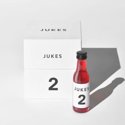 Jukes 2 - The Bright Red:  0% Alcohol, Apple cider Vinegar based, Mix with water, red fruits and spicy taste, 9 x 30ml bottles in a box