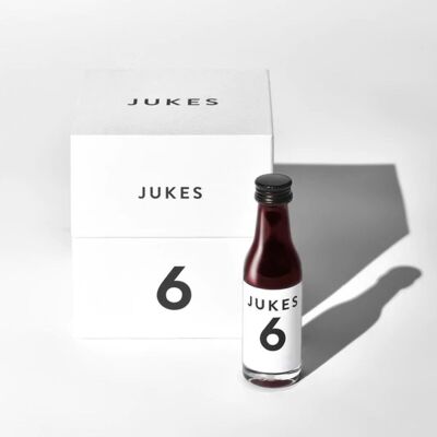 Jukes 6 - The Dark Red:  0% Alcohol, Apple cider Vinegar based, Mix with water, Red fruits and deep taste, 9 x 30ml bottles in a box
