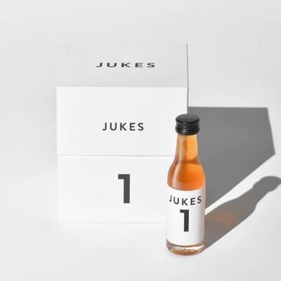 Jukes 1 - The Classic White:  0% Alcohol, Apple cider Vinegar based, Mix with water, Citrus & herbal taste, 9 x 30ml bottles in a box