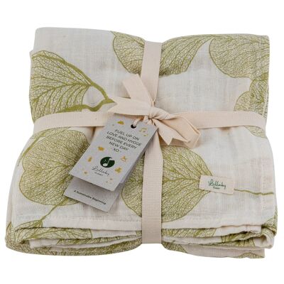 Muslin Swaddle 120x120cm - Lake Green