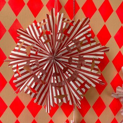 Kit de abanicos para bolsas de papel - Paquete de 6 - Rojo y blanco