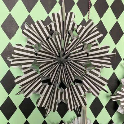Papiertüten-Fan-Kit – 6 Stück – Schwarz & Weiß